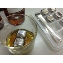 8 Pcs Stainless Steel Ice Cube Rock Stone Box Set with Tong